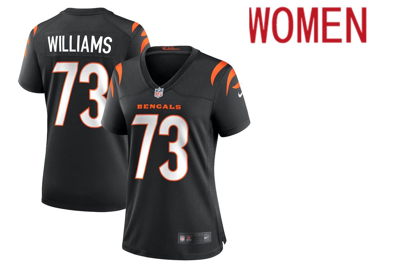 Women Cincinnati Bengals #73 Jonah Williams Nike Black Game NFL Jersey->women nfl jersey->Women Jersey